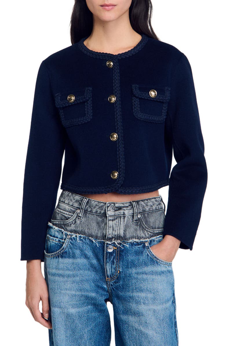 SANDRO Short wool jacket, Main, color, 