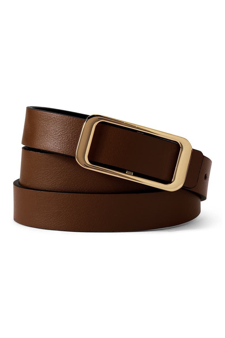 Faux Leather Classic Skinny Belt Set, Alternate, color, Black/Cognac