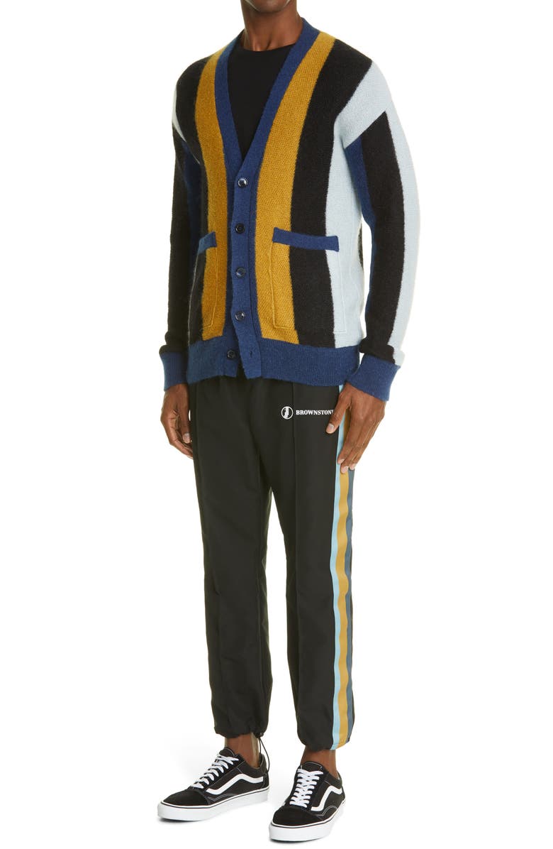 Brownstone Stripe Mohair Blend Cardigan, Alternate, color, 