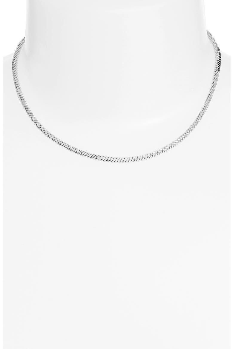Snake Chain Collar Necklace, Main, color, SILVER