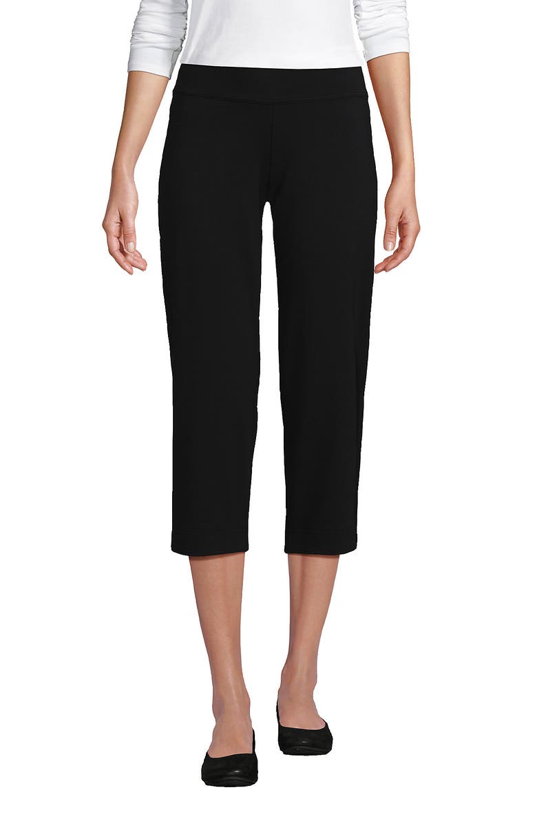 Lands' End Starfish Mid Rise Pull On Crop Pants, Main, color, Black