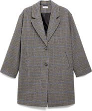 MANGO TEEN Houndstooth Longline Coat