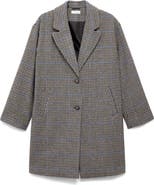 MANGO TEEN Houndstooth Longline Coat