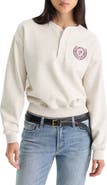 Good American The Brushed Fleece Henley Sweatshirt
