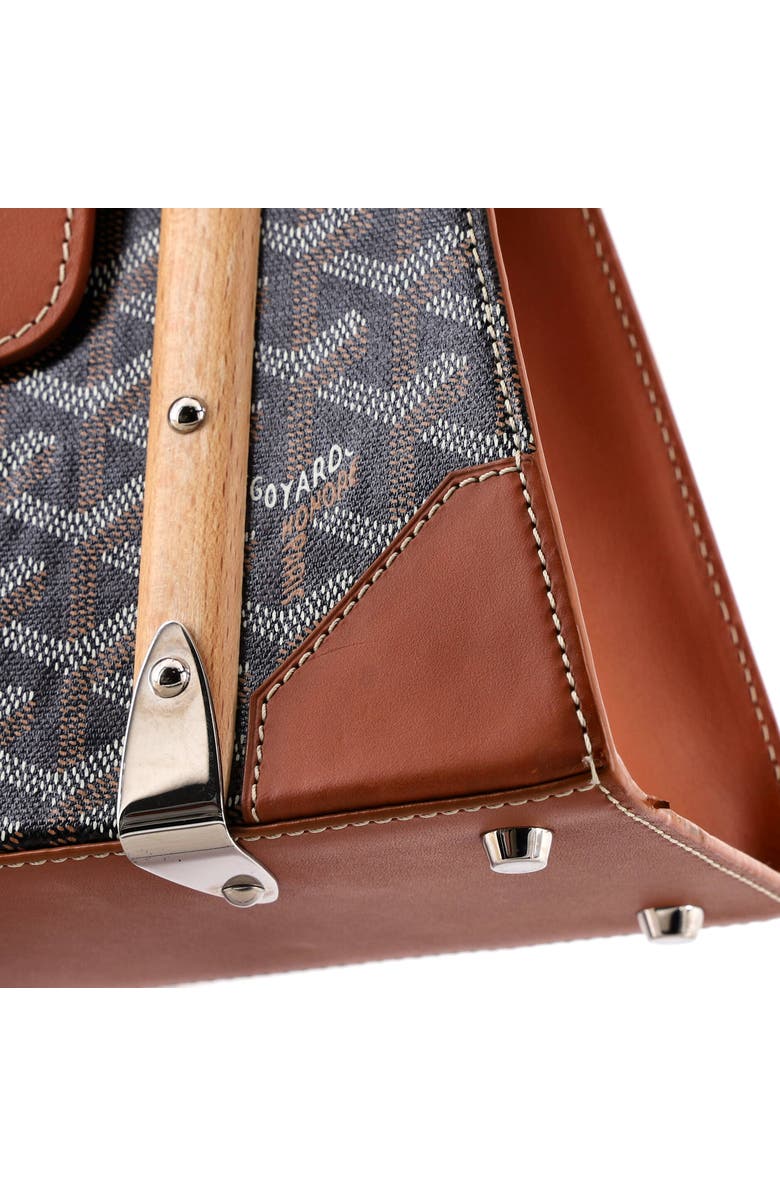 Pre-Owned Goyard Saigon Top Handle Bag Coated Canvas with Leather PM, Alternate, color, Brown