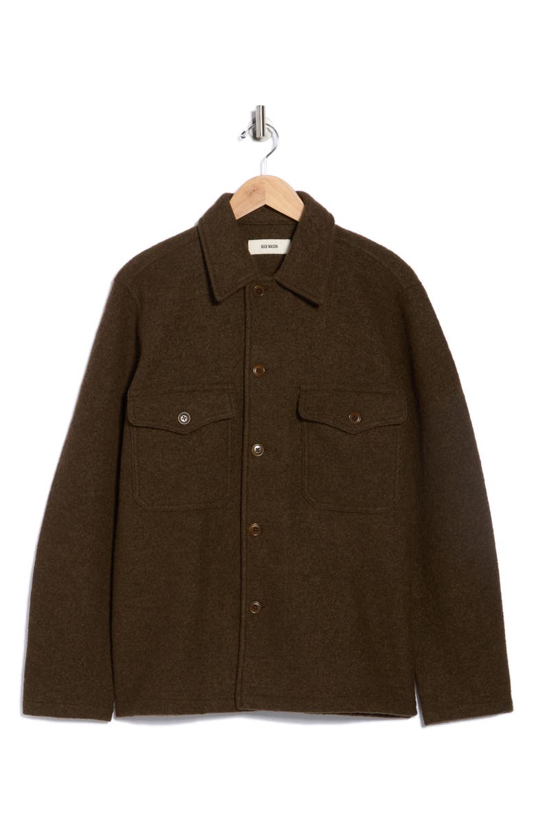 BUCK MASON Felted Merino Wool Shirt Jacket, Alternate, color, Marled River Rock