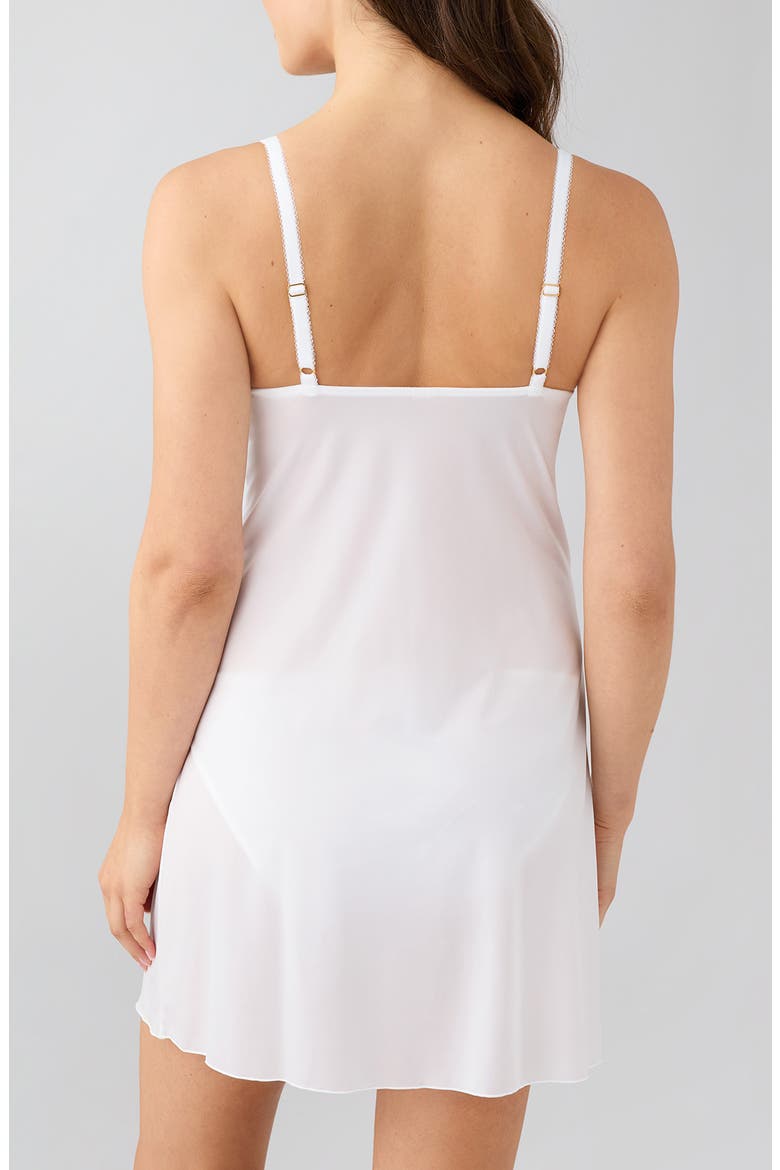 Modern Affair Lace Trim Chemise, Alternate, color, WHITE