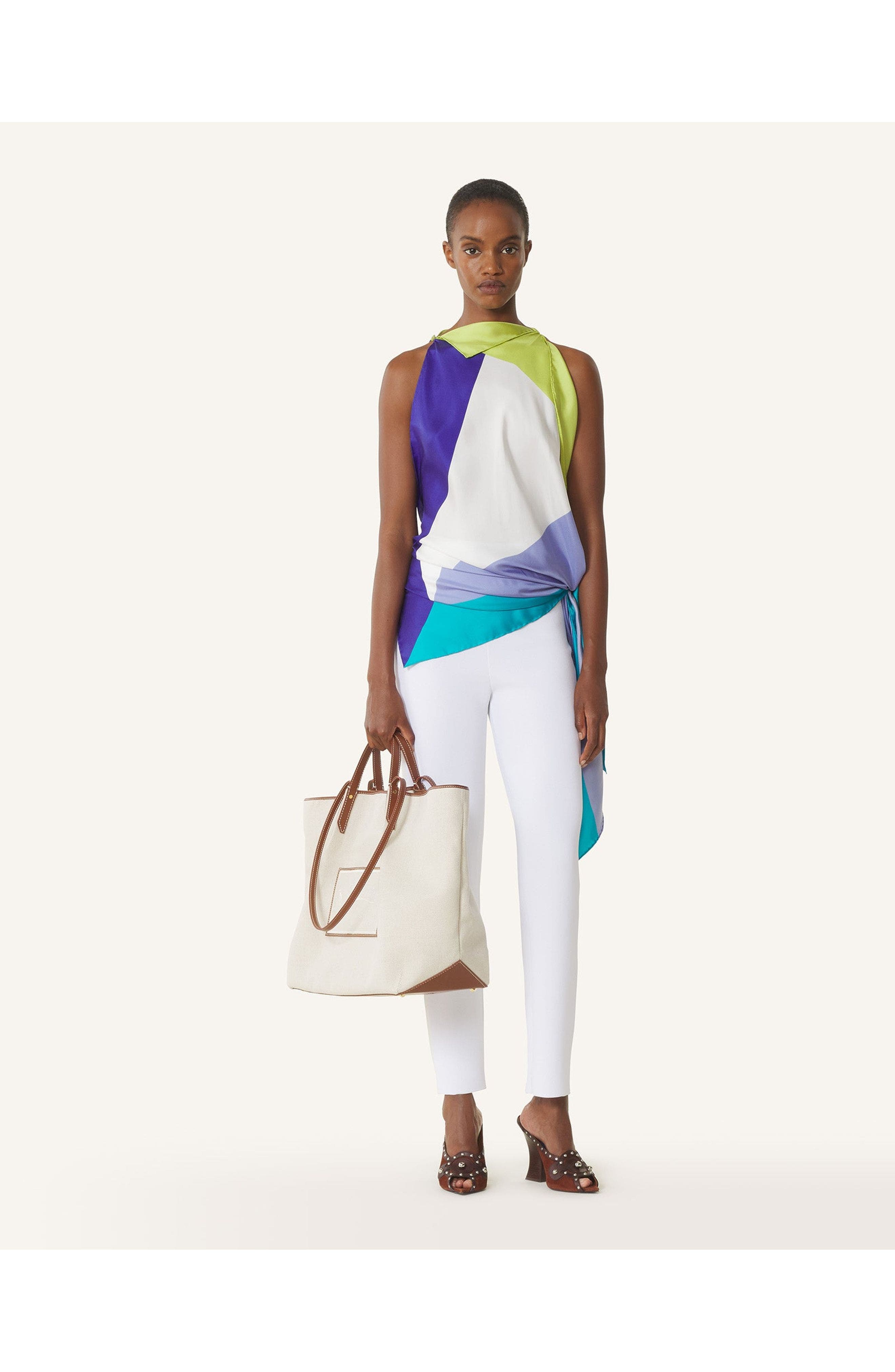 Lanvin Catch By Lanvin Canvas Tote Bag, Alternate, color, Ecru/Cognac