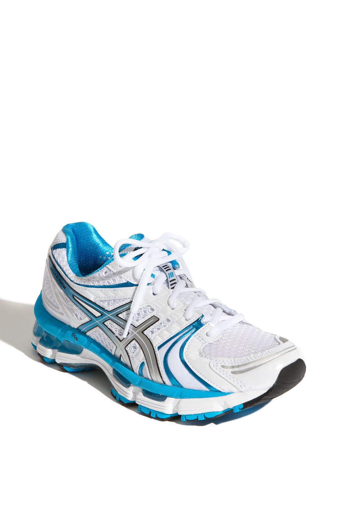 'GEL-Kayano 18' Running Shoe, Main, color, WHITE/ ISLAND BLUE