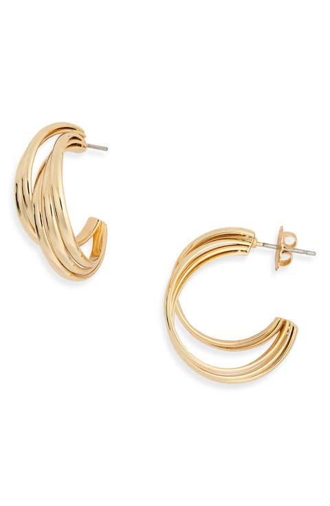 Textured Double Hoop Earrings