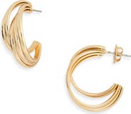NORDSTROM RACK Textured Double Hoop Earrings