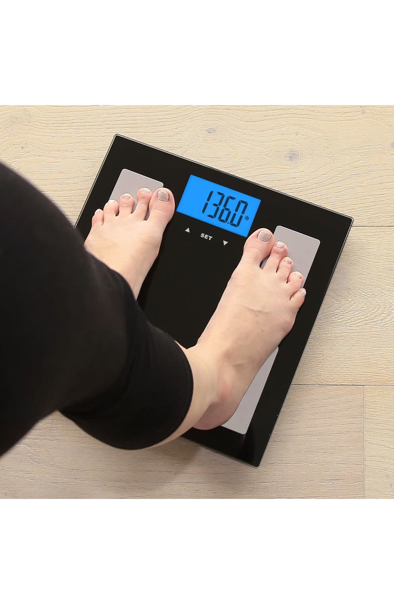 ESCALI Goal Tracking Body Composition Scale, Alternate, color, Black