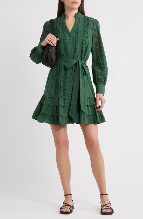 Caslonr Caslon(r) Lace Panel Long Sleeve Minidress