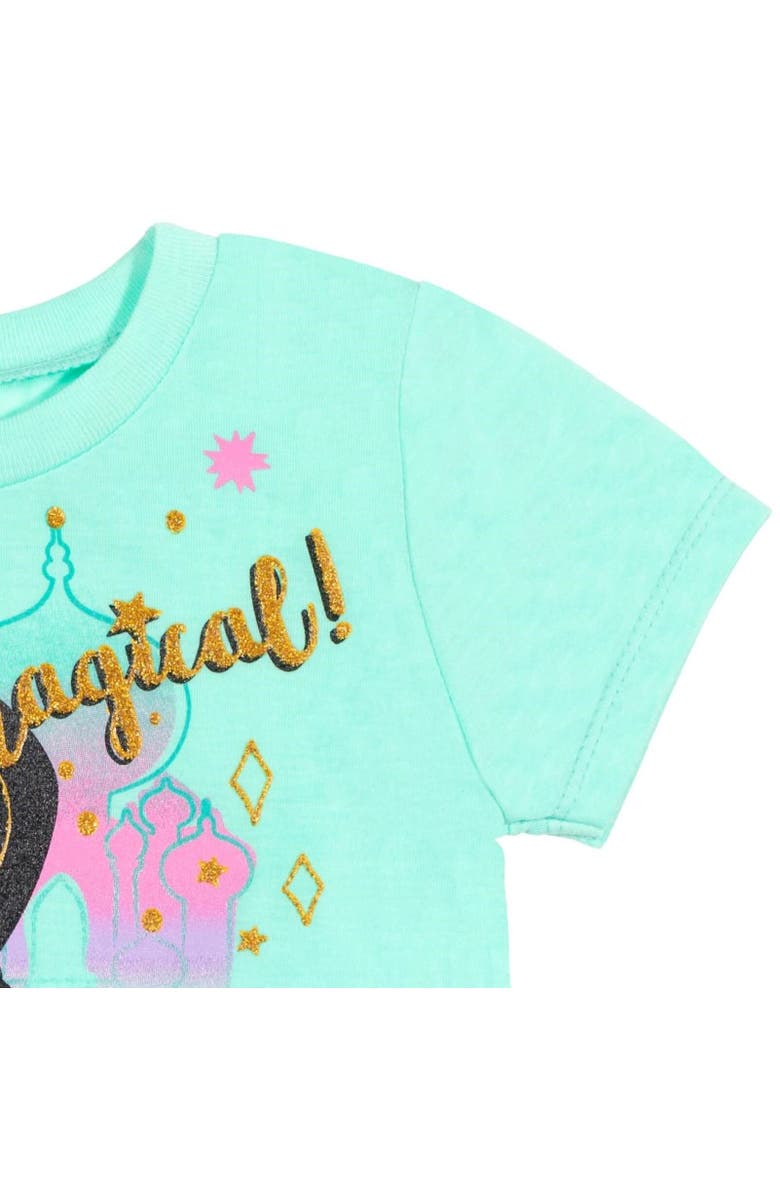 Disney T-Shirt & French Terry Shorts Set, Alternate, color, Princess Jasmine Green Green