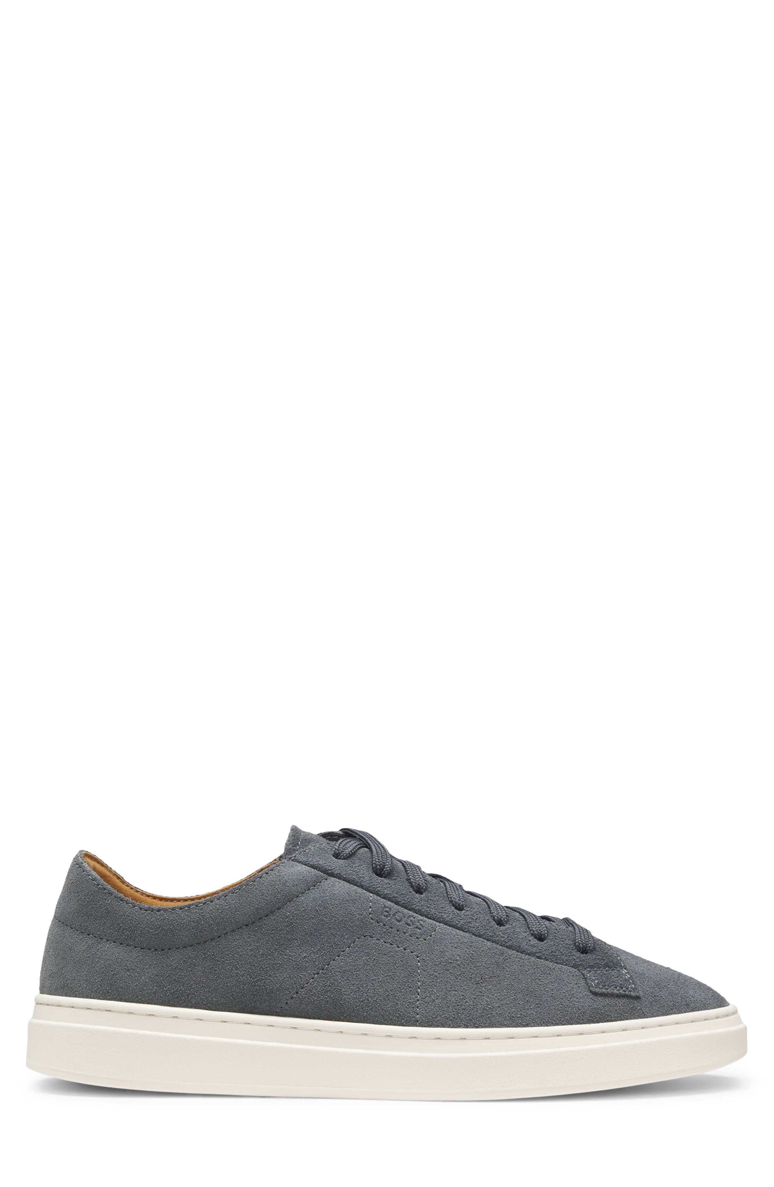 BOSS Kieran Suede Low Top Sneaker, Alternate, color, Dark Grey Suede