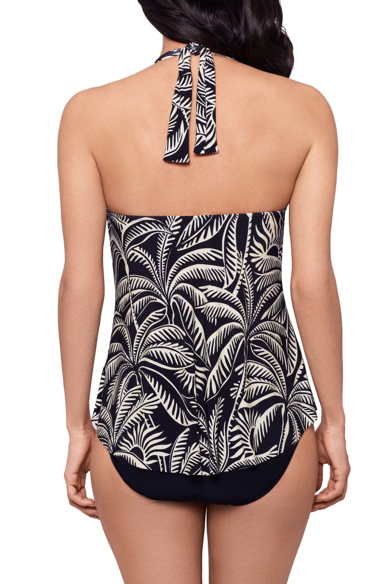 Hearts of Palm Sophie Shelf Bra Tankini Top, Alternate, color, BLACK/ MULTI