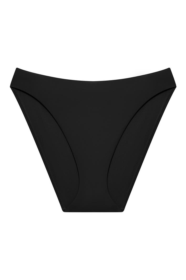 Curved Waist Bikini Bottoms, Alternate, color, BLACK
