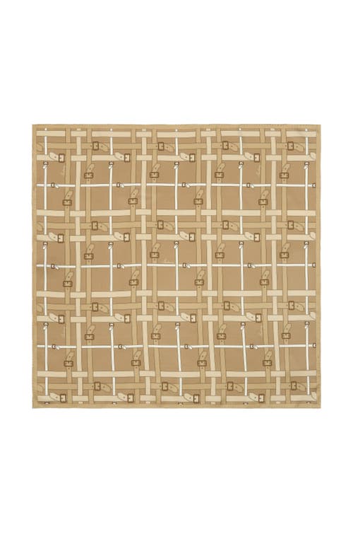 Burberry Belt Check Silk Scarf In Brown