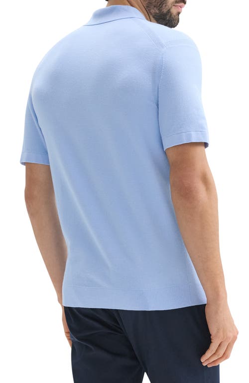 Theory Goris Grid Light Performance Polo In Clear Sky