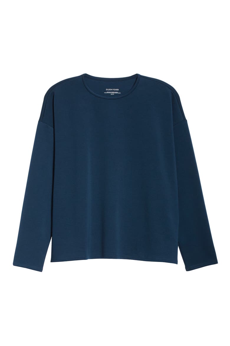 Boxy Crewneck Top, Alternate, color, STORM