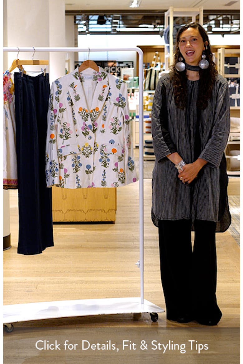 The Amelia Floral Embroidery Linen Blend Blazer video