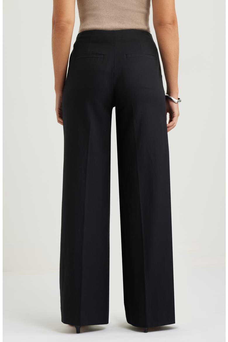 High Waist Wide Leg Pants, Alternate, color, BLACK