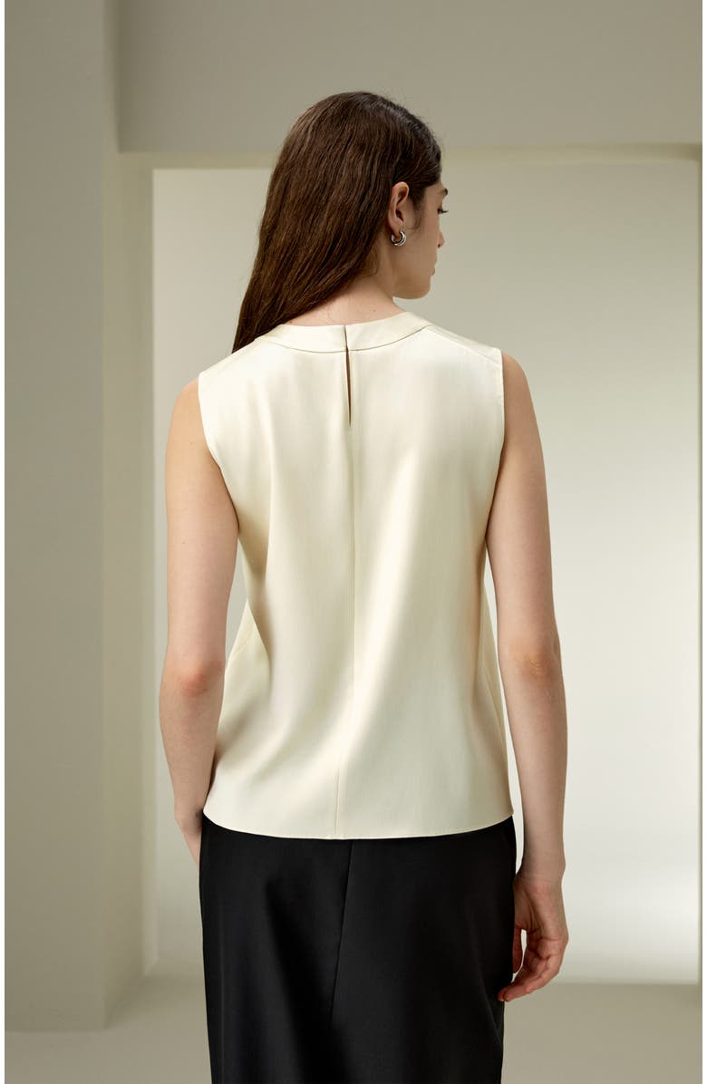 Lilysilk Sleeveless Round Neck Silk Top, Alternate, color, Lily White