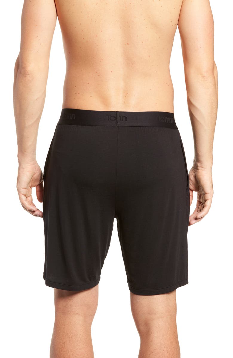 Tommy John Second Skin Lounge Shorts, Alternate, color, Black