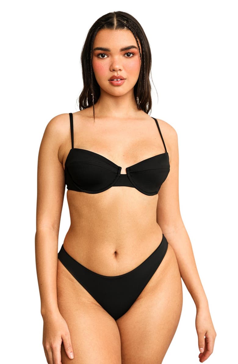 Dippin Daisys Gigi Underwire Bikini Top, Alternate, color, Black