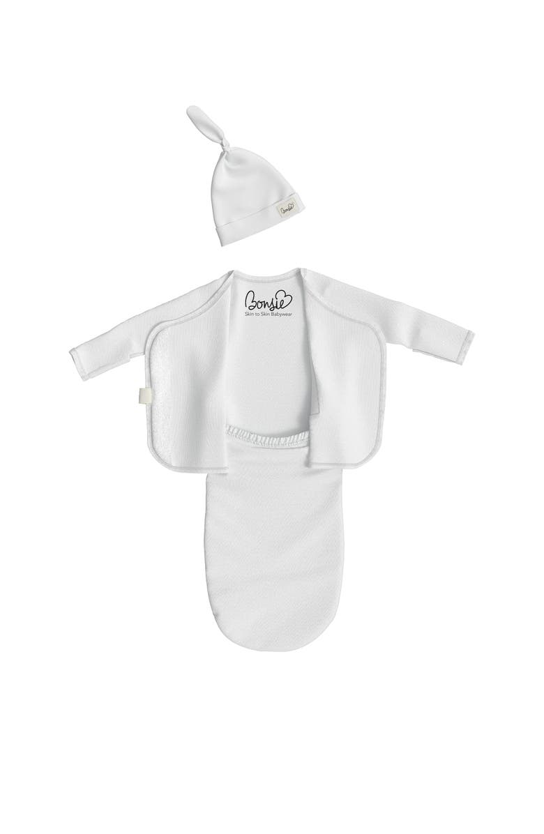 Bonsie Baby Skin to Skin Girl or Boy, Bag and Hat Set, Alternate, color, Milk