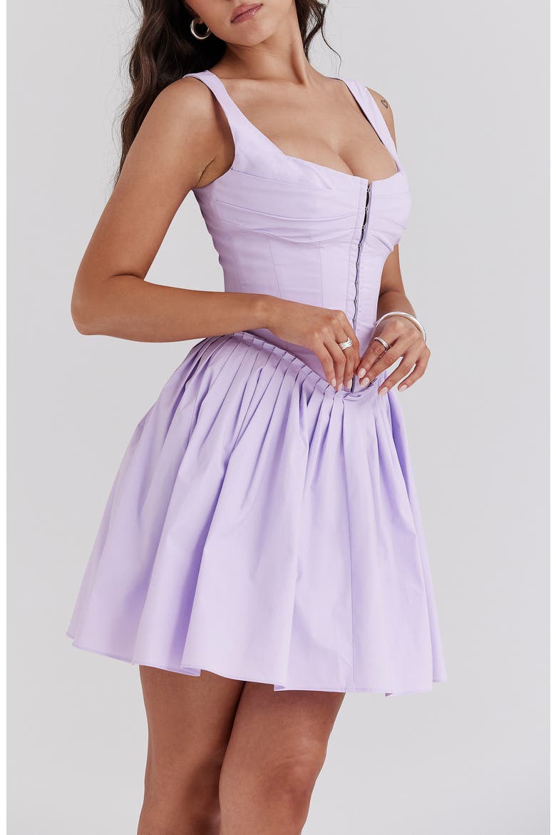 Cupid Corset Sleeveless Minidress, Alternate, color, PASTEL LILAC