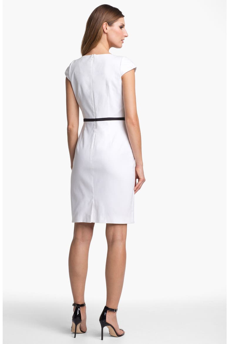 Colorblock Sheath Dress, Alternate, color, WHITE/ BLACK/ KHAKI