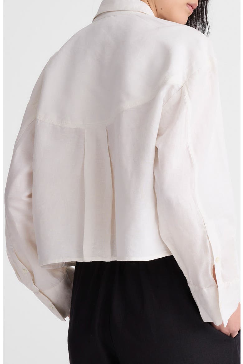 Linen & Cotton Straight Hem Shirt, Alternate, color, IVORY LINEN