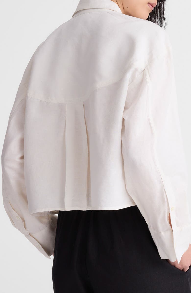 Madewell Linen & Cotton Straight Hem Shirt, Alternate, color, Ivory Linen