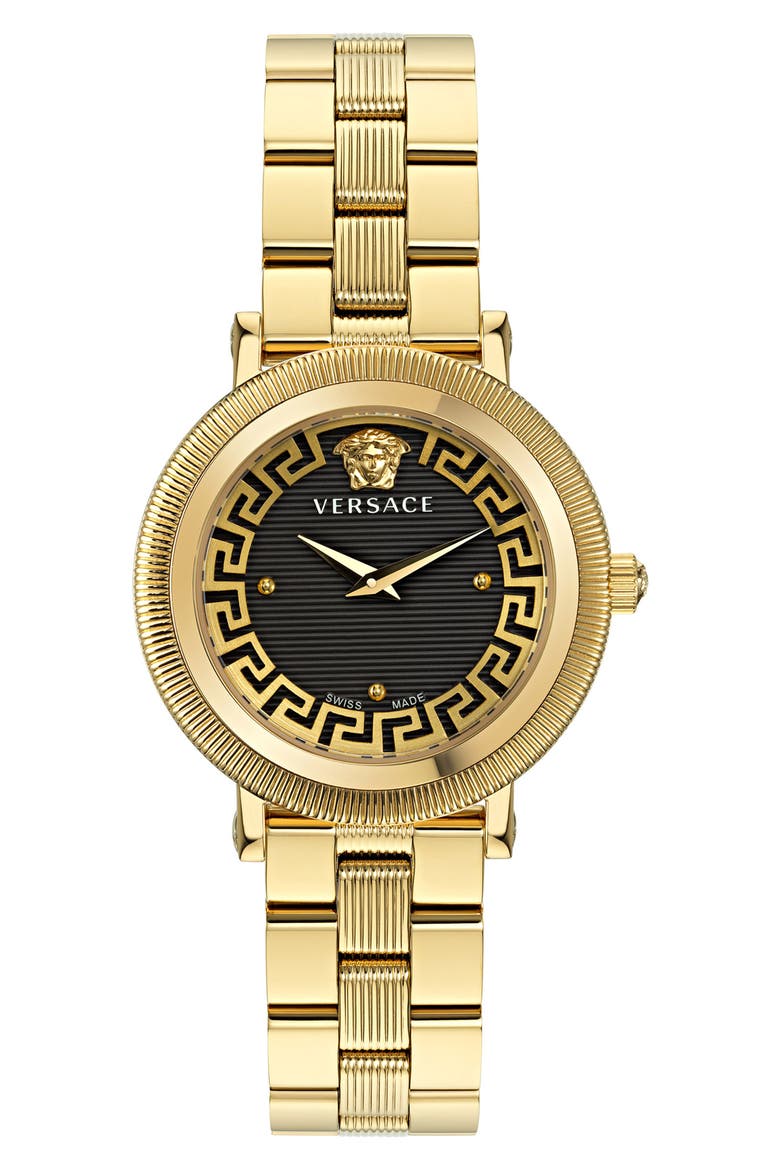 Greca Flourish Bracelet Watch, 35mm, Main, color, IP YELLOW GOLD