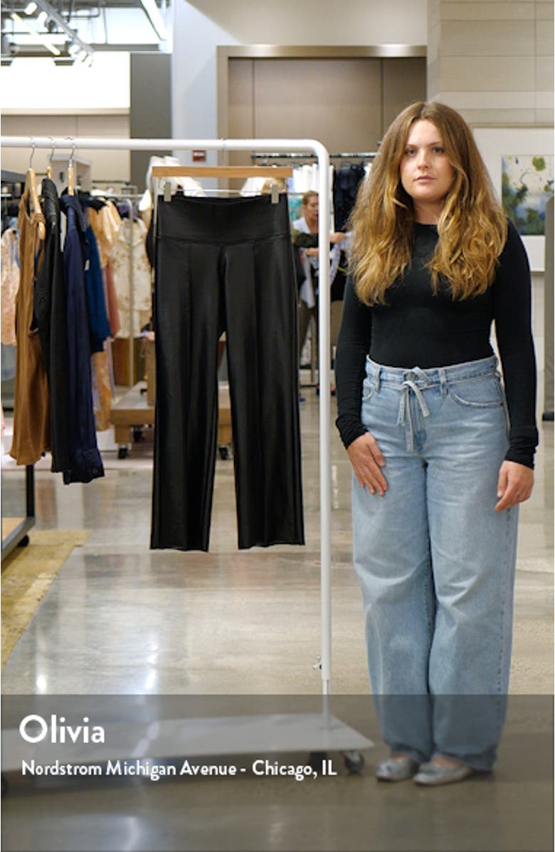 Crop Faux Leather Leggings, sales video thumbnail