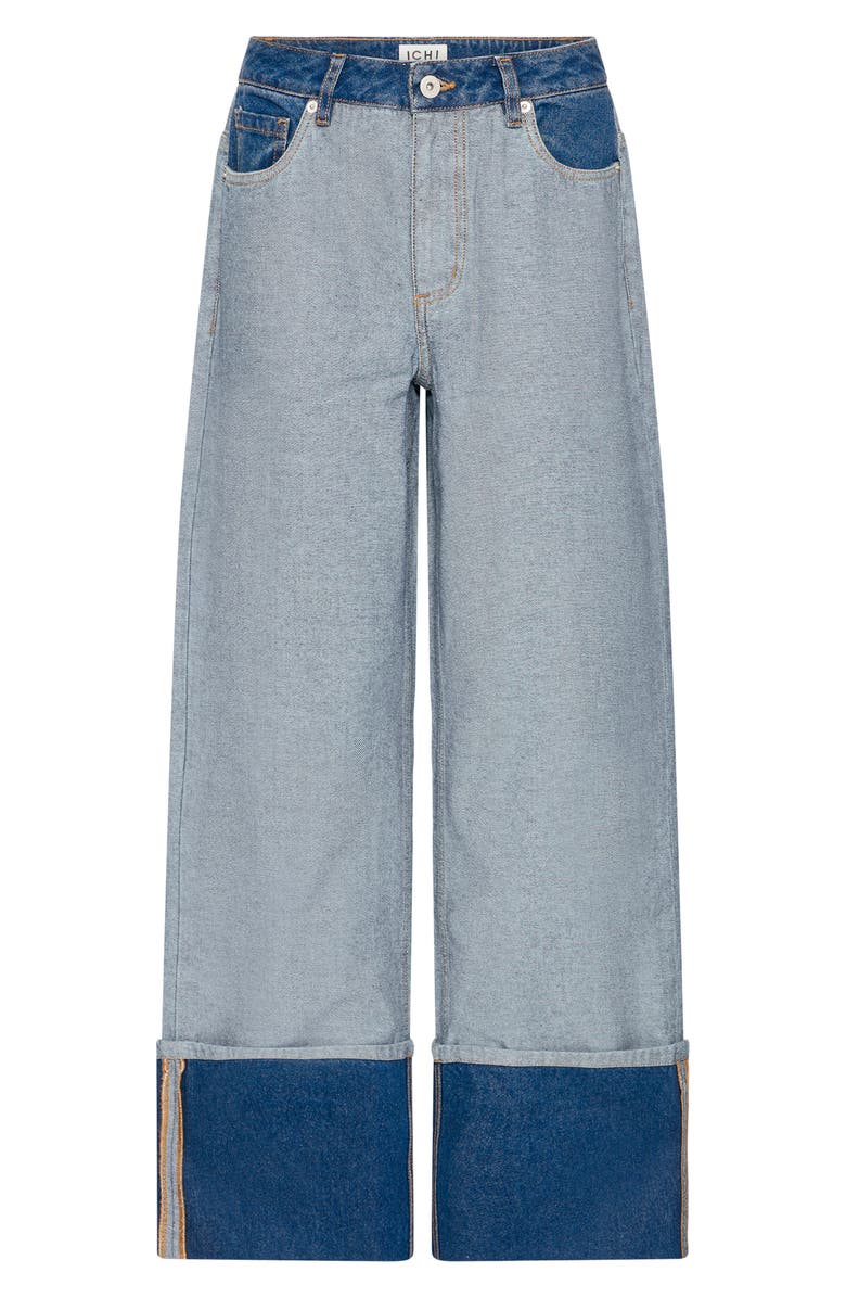 ICHI Ihmianna Two-Tone Jeans, Alternate, color, Washed Med. Blue