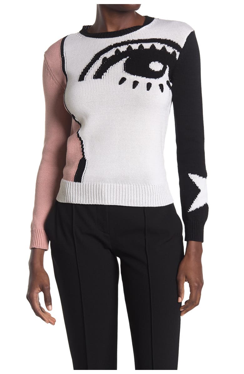 RED Valentino Maglia Abstract Print Sweater, Main, color, 