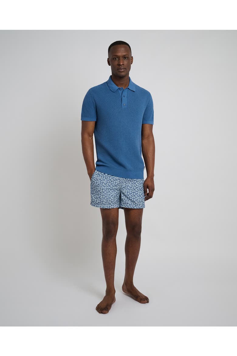Cotton Textured Knit Polo, Alternate, color, VINTAGE INDIGO
