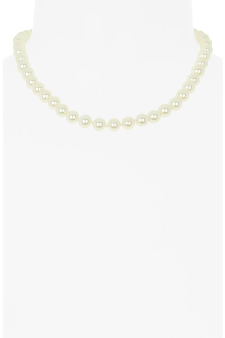Faux Pearl Necklace, Alternate, color, WHITE PEARL