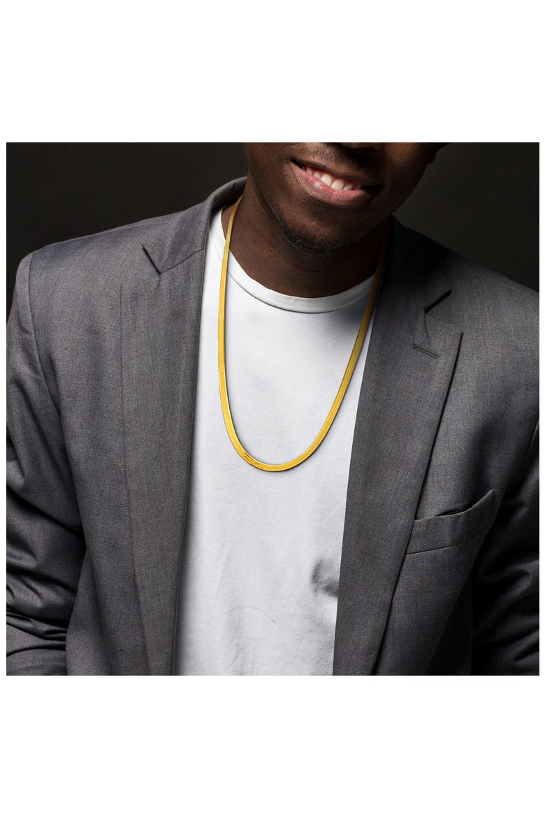 Herringbone Chain Necklace, Alternate, color, GOLD