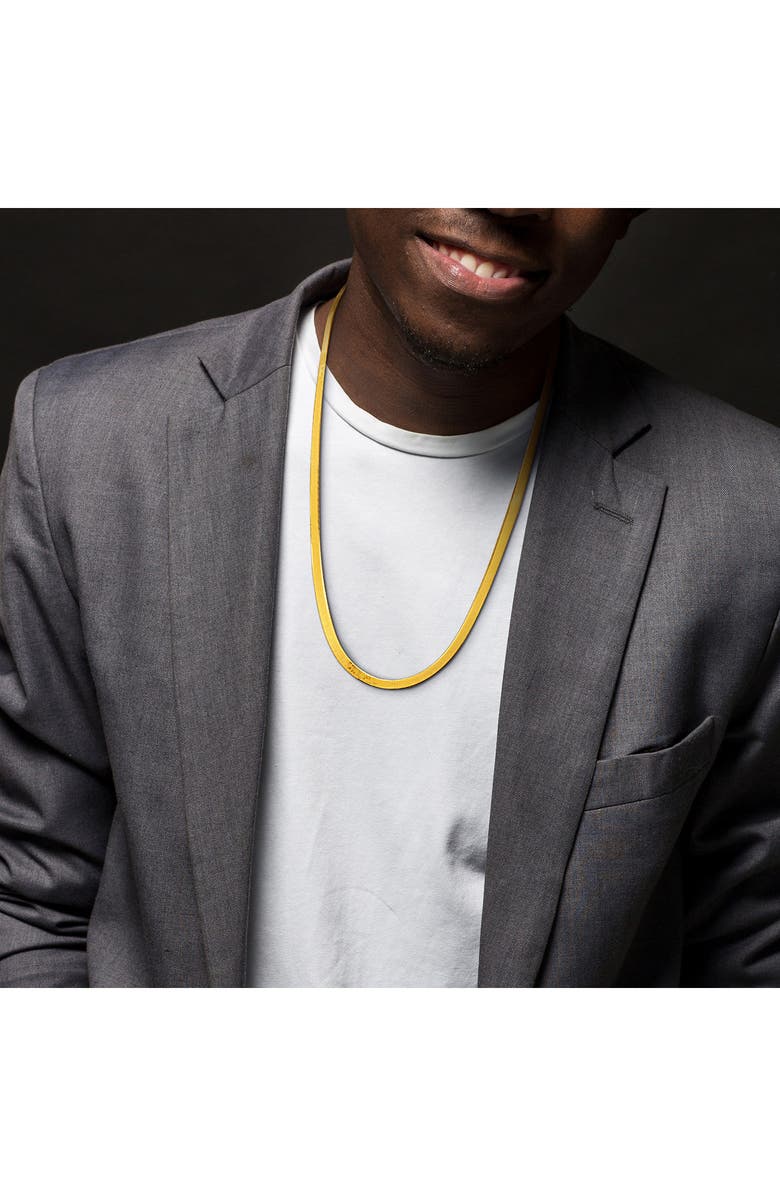 DELMAR Herringbone Chain Necklace, Alternate, color, Gold