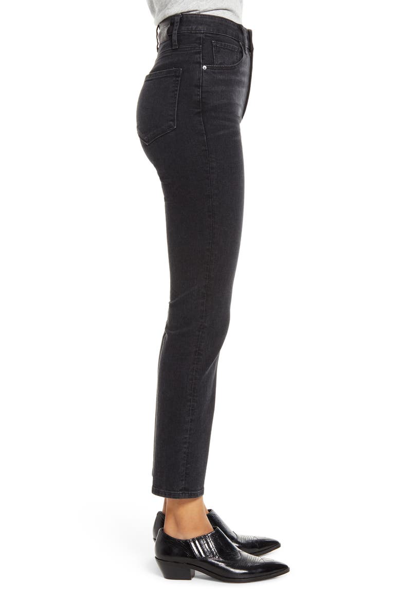 Sarah High Waist Slim Straight Leg Jeans, Alternate, color, BLKWILLOW