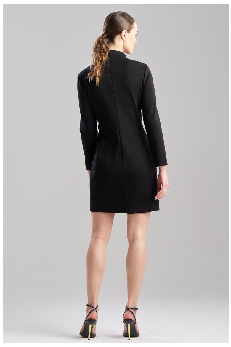 Double Knit Mock Neeck Sheath Dress With Embellishment, Alternate, color, BLACK