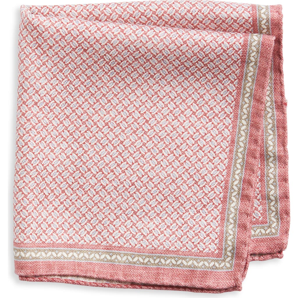 Jack Victor Alain Geometric Print Silk Pocket Square