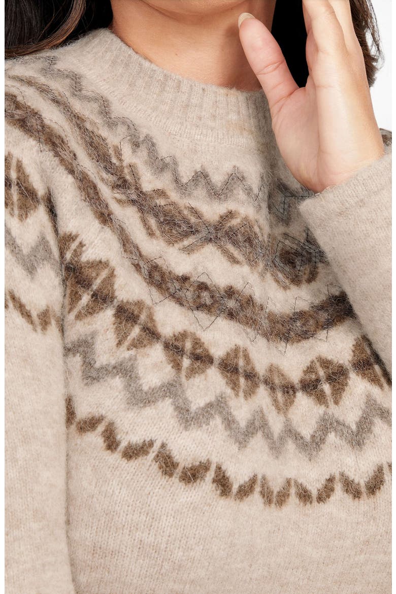 Akila Jacquard Detail Long Sleeve Sweater Dress, Alternate, color, BEIGE MULTI