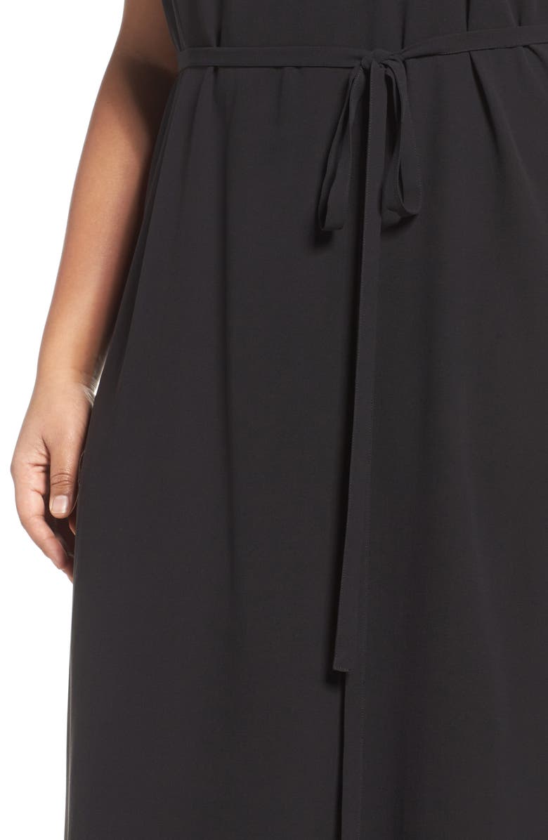 Eileen Fisher Silk Georgette Crepe Midi Dress, Alternate, color, 
