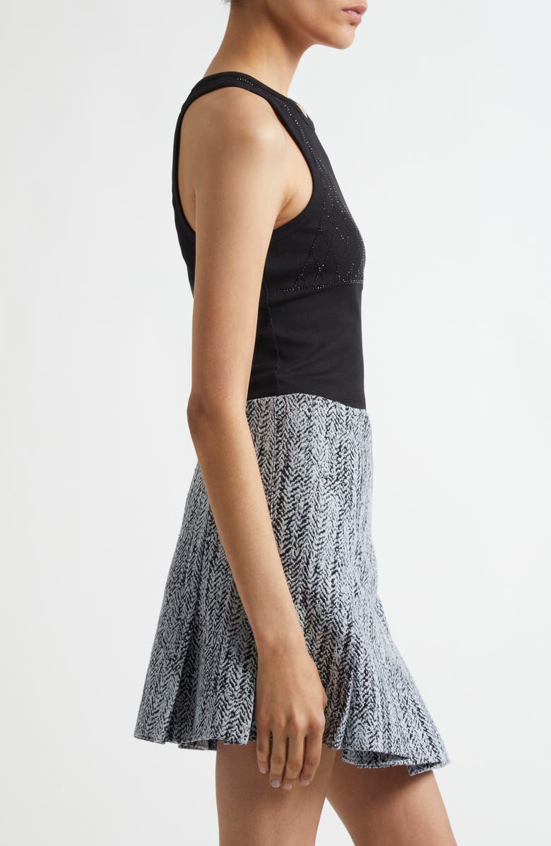 Ganni Rhinestone Organic Cotton Rib Tank, Alternate, color, 