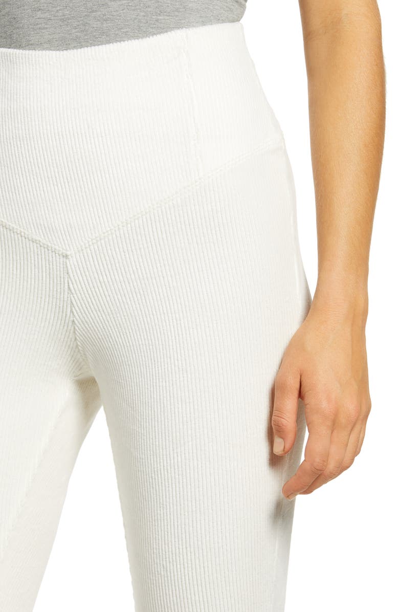 Hue Corduroy Leggings, Alternate, color, White Satin