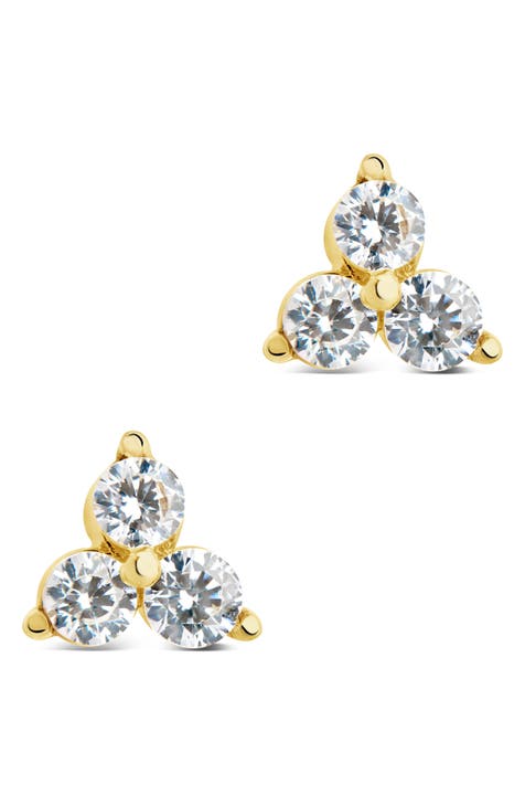 Pyramid Cubic Zirconia Stud Earrings